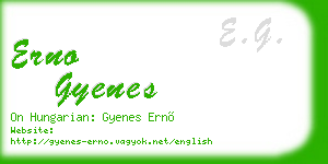 erno gyenes business card