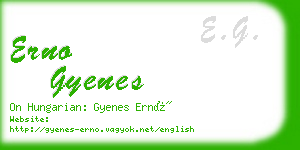 erno gyenes business card